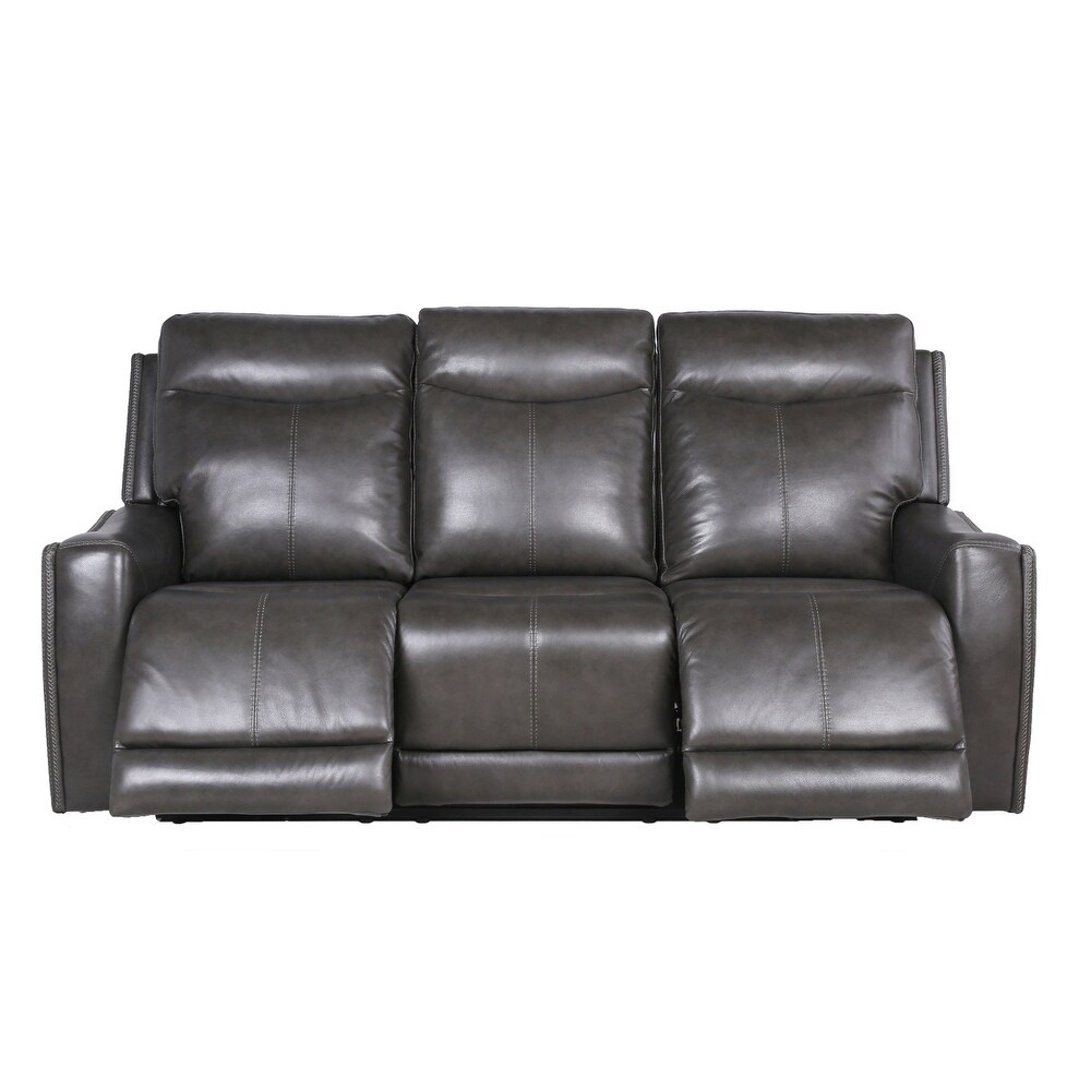 Newport Power Top Grain Leather Reclining Sofa by Greyson Living