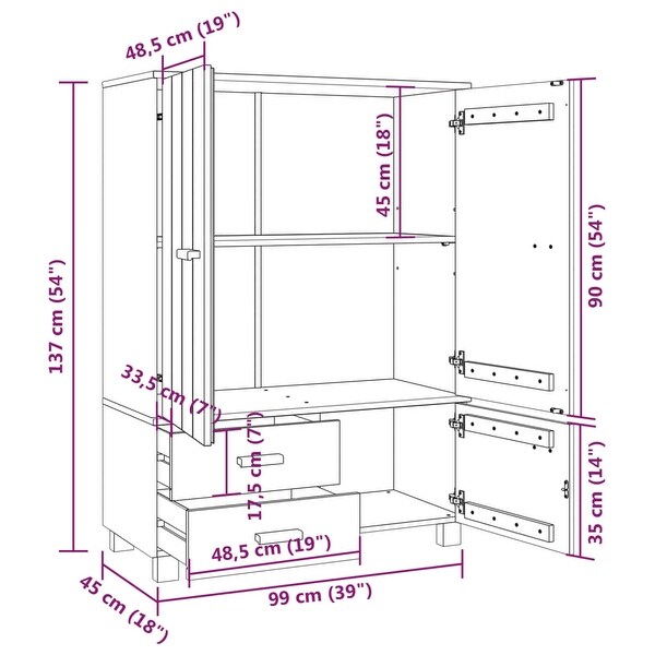 vidaXL Wardrobe HAMAR White 39