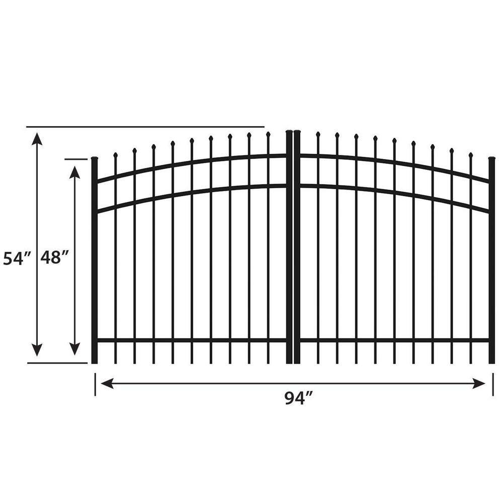 FORGERIGHT Osprey 8 ft. W x 4 ft. H Rainbow Black Aluminum Fence Gate 882437