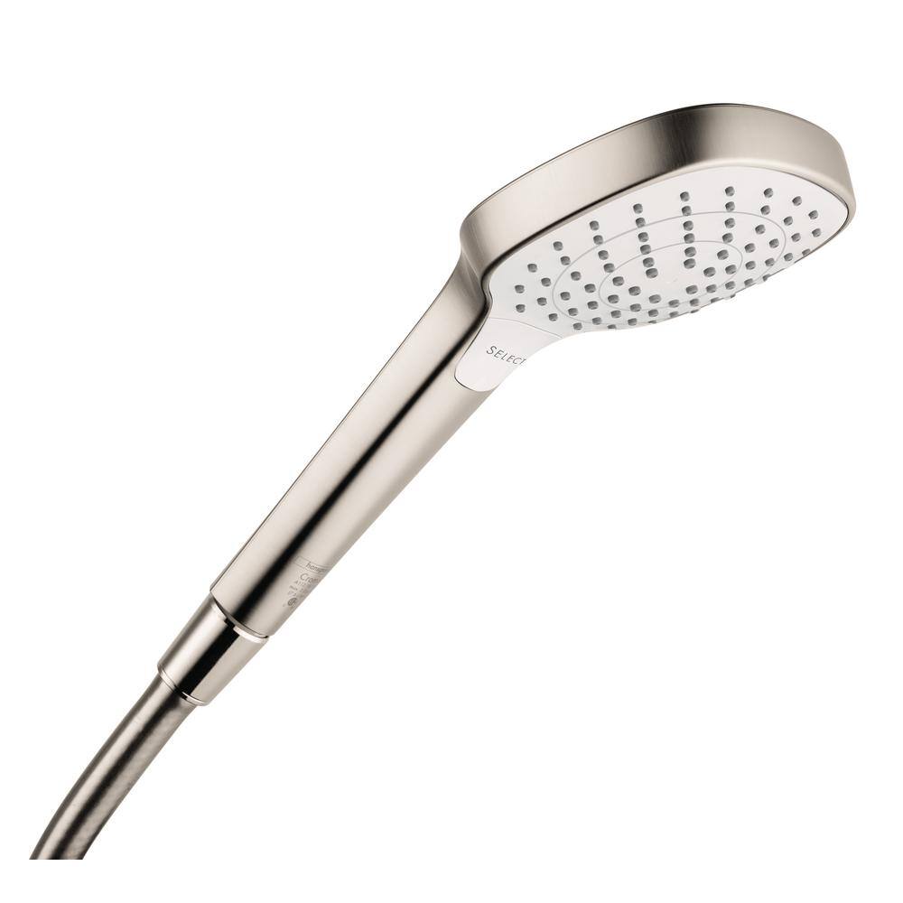 Hansgrohe Croma Select E 3-Spray Patterns 4.3 in. Single Wall Mount Handheld Shower Head in Brushed Nickel 04726820