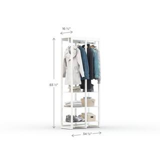 CLOSETS By LIBERTY 36 in. W White Adjustable Wood Closet System with 8-Shelves and 2-Rods HS4400-RW-03