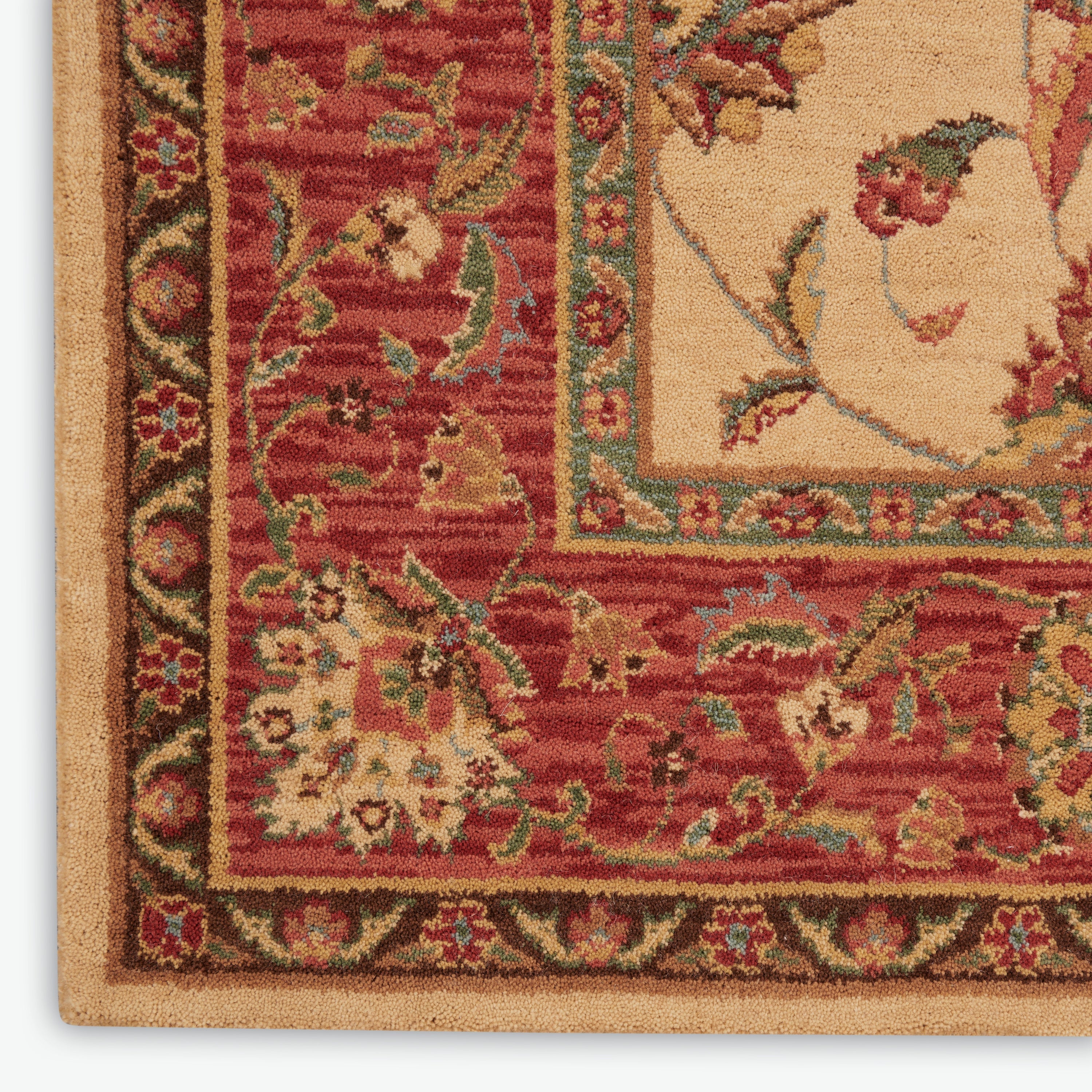 Living Treasures Ivory/Red Rug