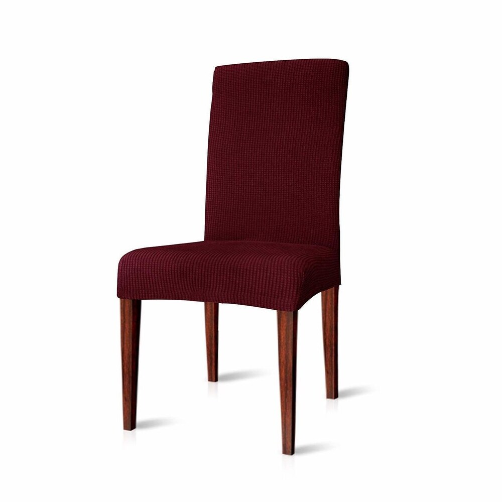 Enova Home Elegant Knitting Jacquard Box Cushion Dining Chair Slipcover