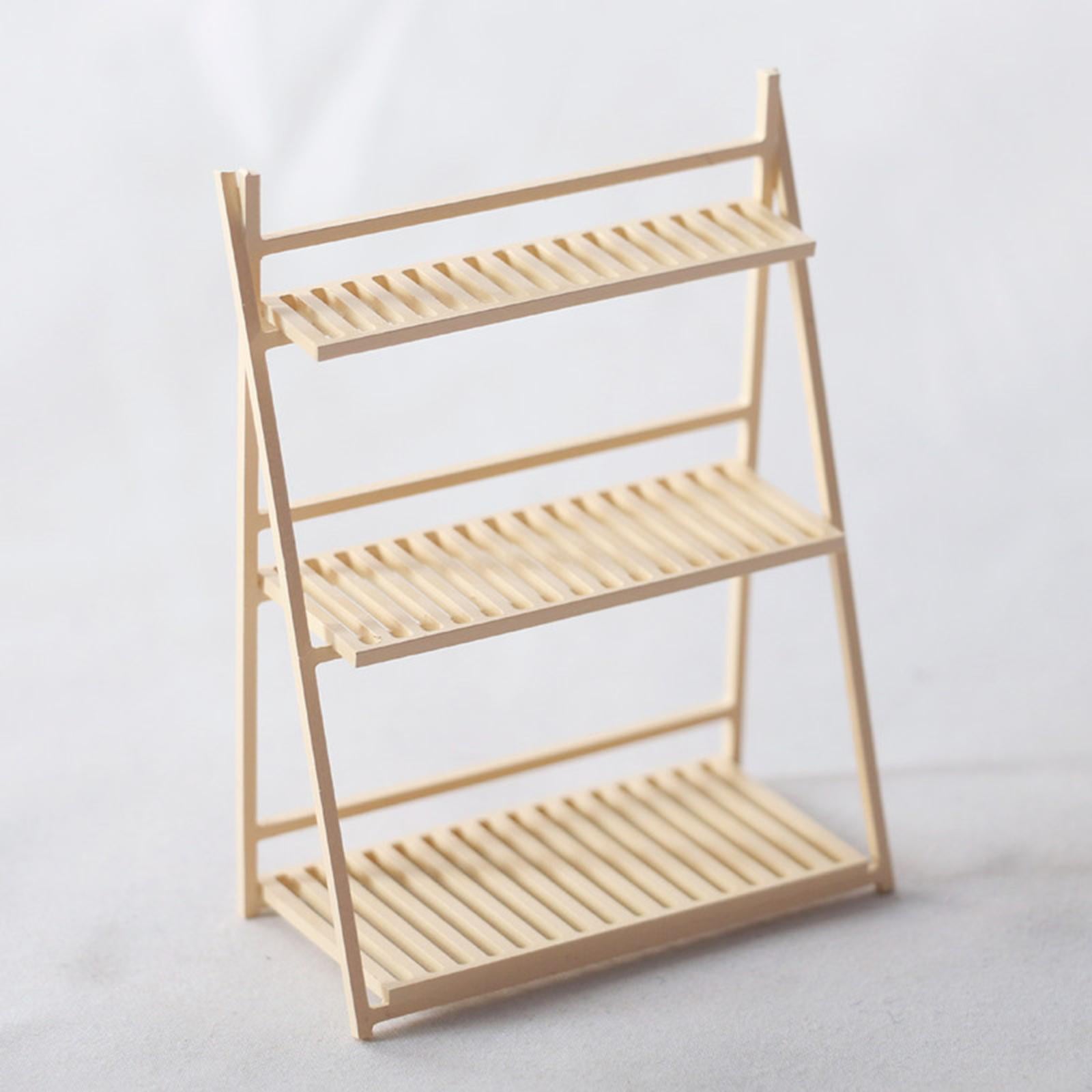 Miniature Plant Stand Display Shelf Flower Pot Rack for small cake Shop Gifts Wood