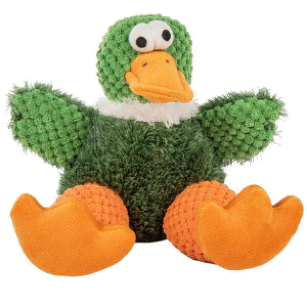 GoDog Checkers Sitting Duck Chew Guard Dog Toy