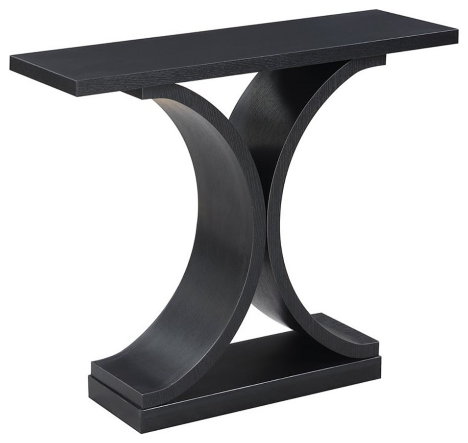 Pemberly Row Modern Console Table in Black Wood Finish   Transitional   Console Tables   by Homesquare  Houzz