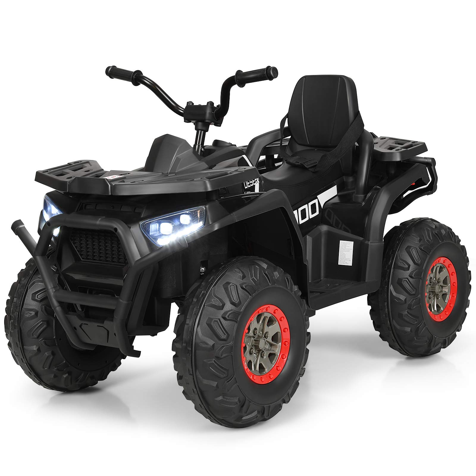 Costzon Kids ATV, 12V Battery Powered Electric Vehicle w/ Safety Belt