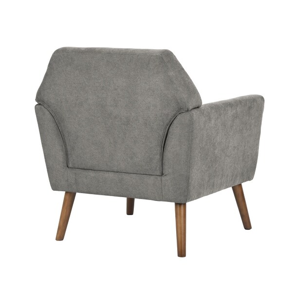 Homylin Modern Accent Chair with Solid Wood Legs， Tufted Single Sofa Armchair with Fabric Upholstered for Living Room