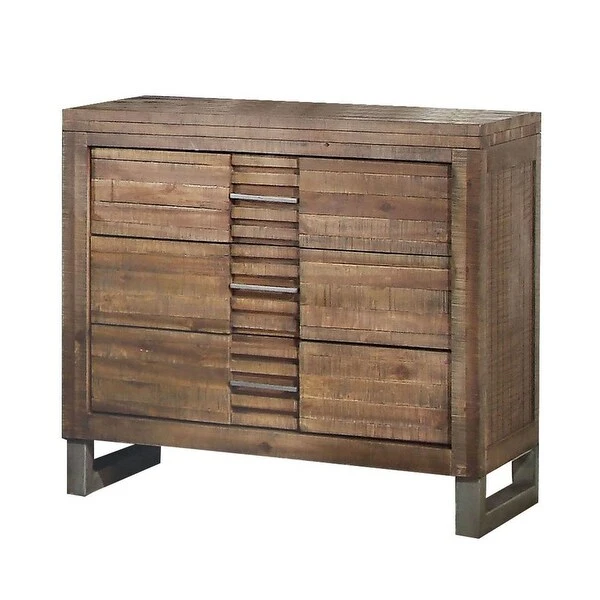Andria Nightstand with 3 Spacious Storage DrawersSide Metal GlideTransitional Style