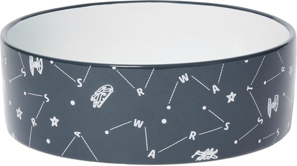 STAR WARS Navy Constellations No-Skid Ceramic Dog and Cat Bowl