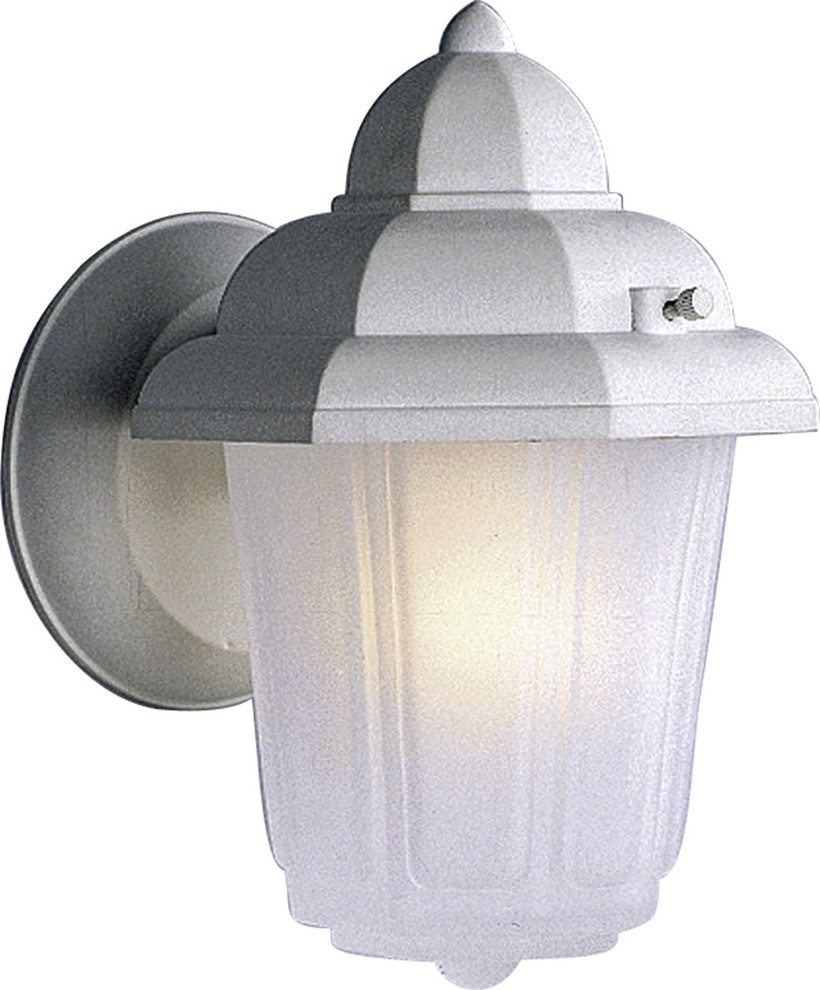 1 Light White Exterior Wall Mount   Contemporary   Outdoor Wall Lights And Sconces   by LIGHTING JUNGLE  Houzz