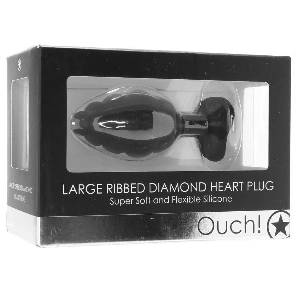 Ouch! Large Ribbed Diamond Heart Plug