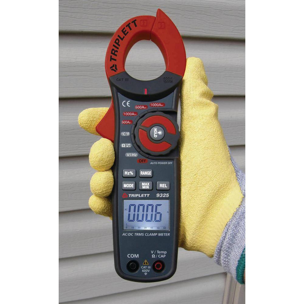 TRIPLETT 1000 Amp ACDC True RMS Clamp Meter 9325