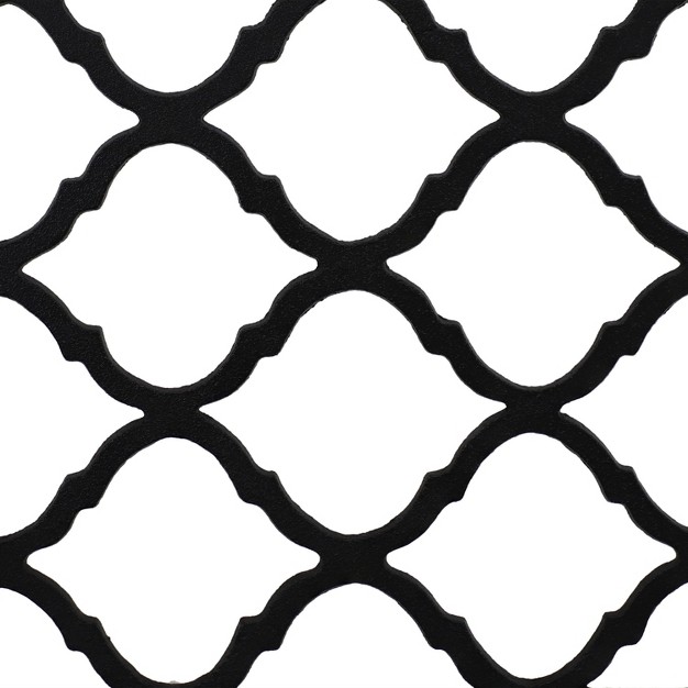 Sunnydaze 2 person Lattice Design Black Cast Iron Outdoor Garden Bench