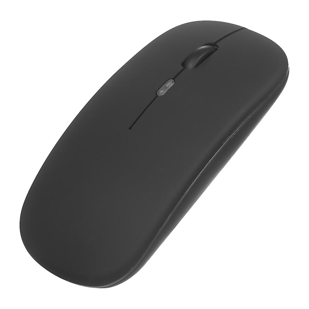 2.4g Wireless Ergonomic Slim Mouse Less Noise 4 Buttons 3 Adjustable Dpi Levels Rechargeable Mouse For Laptop Computer， Black Black With Light