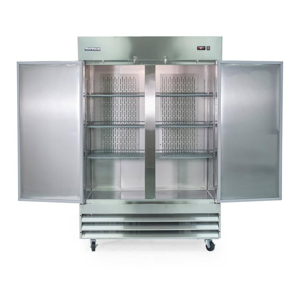 Norpole 48 cu. ft. 2-Door Commercial Upright Reach-In Freezer in Stainless Steel NP2F