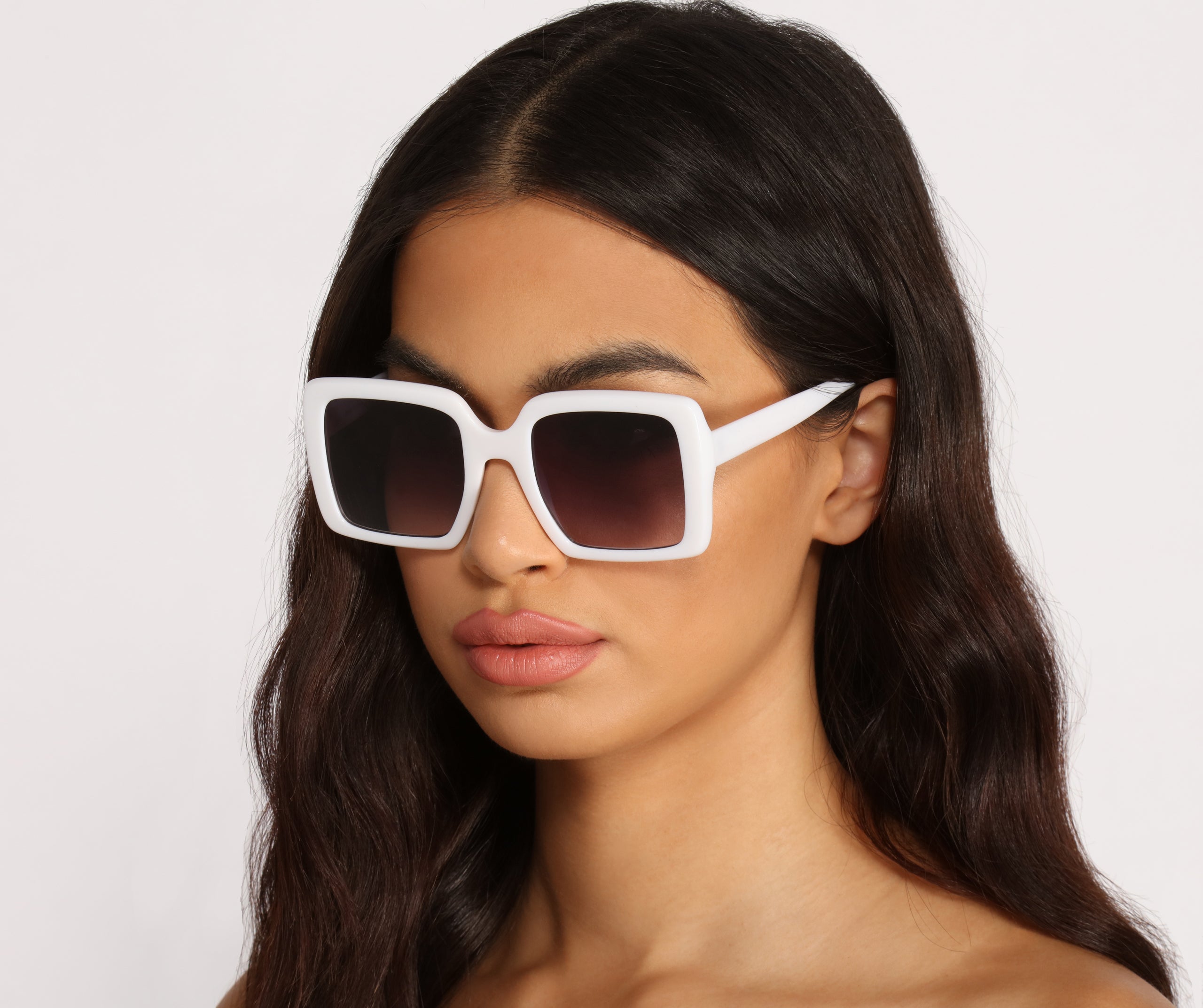 Don't Bother Me White Square Sunglasses