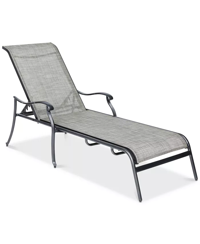 Agio Vintage II Outdoor Cast Aluminum 3-Pc. Chaise Set (2 Sling Chaise Lounges and 1 End Table)