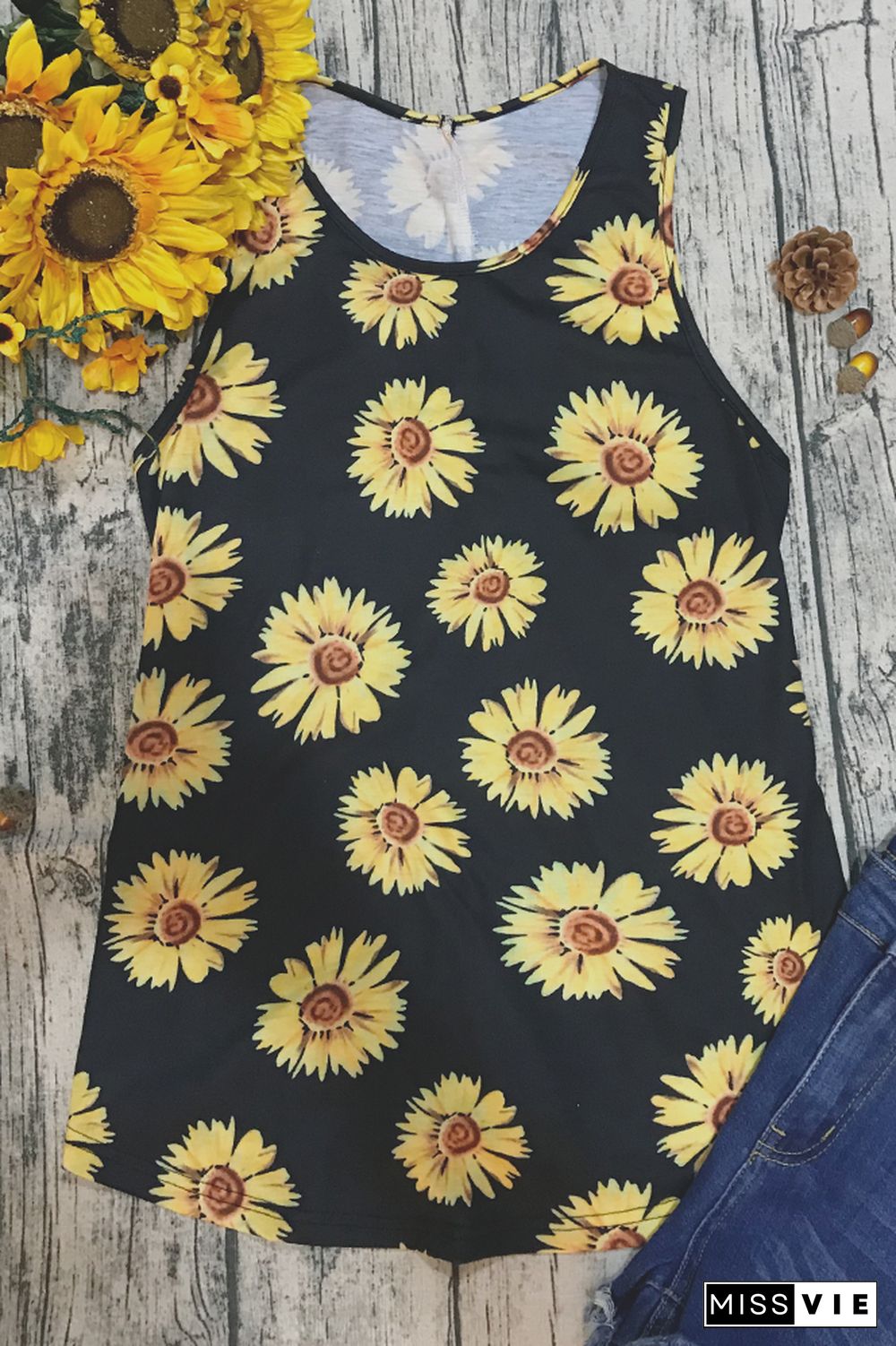 Sunflower Leopard Twisted Tank Top