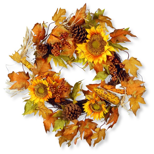 Autumn Sunflower Wreath National Tree Company