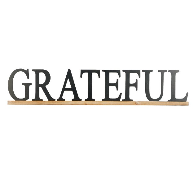 Wood Sign Grateful Wall Decor Black Olivia amp May