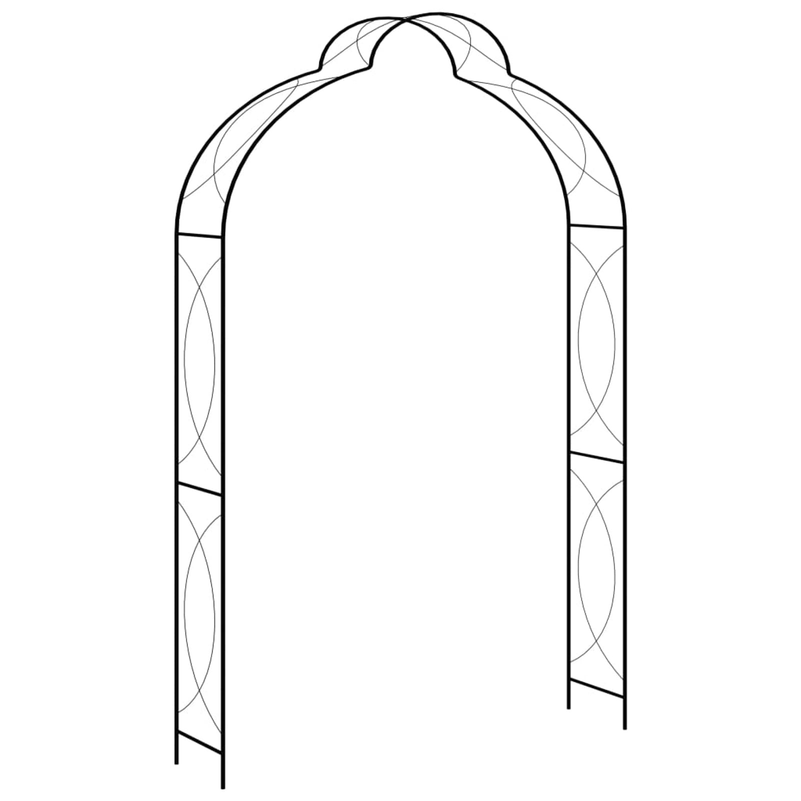 CACAGOO Garden Arch Black 59.1"x13.4"x94.5" Iron