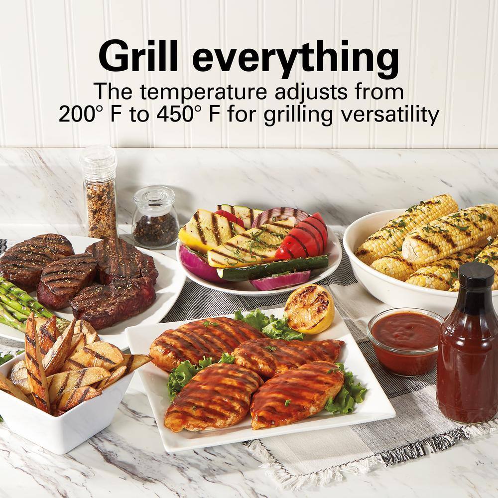 Searing Grill 118 in. Stainless Steel Indoor Grill with Non-Stick Plates and Lid Window 25361