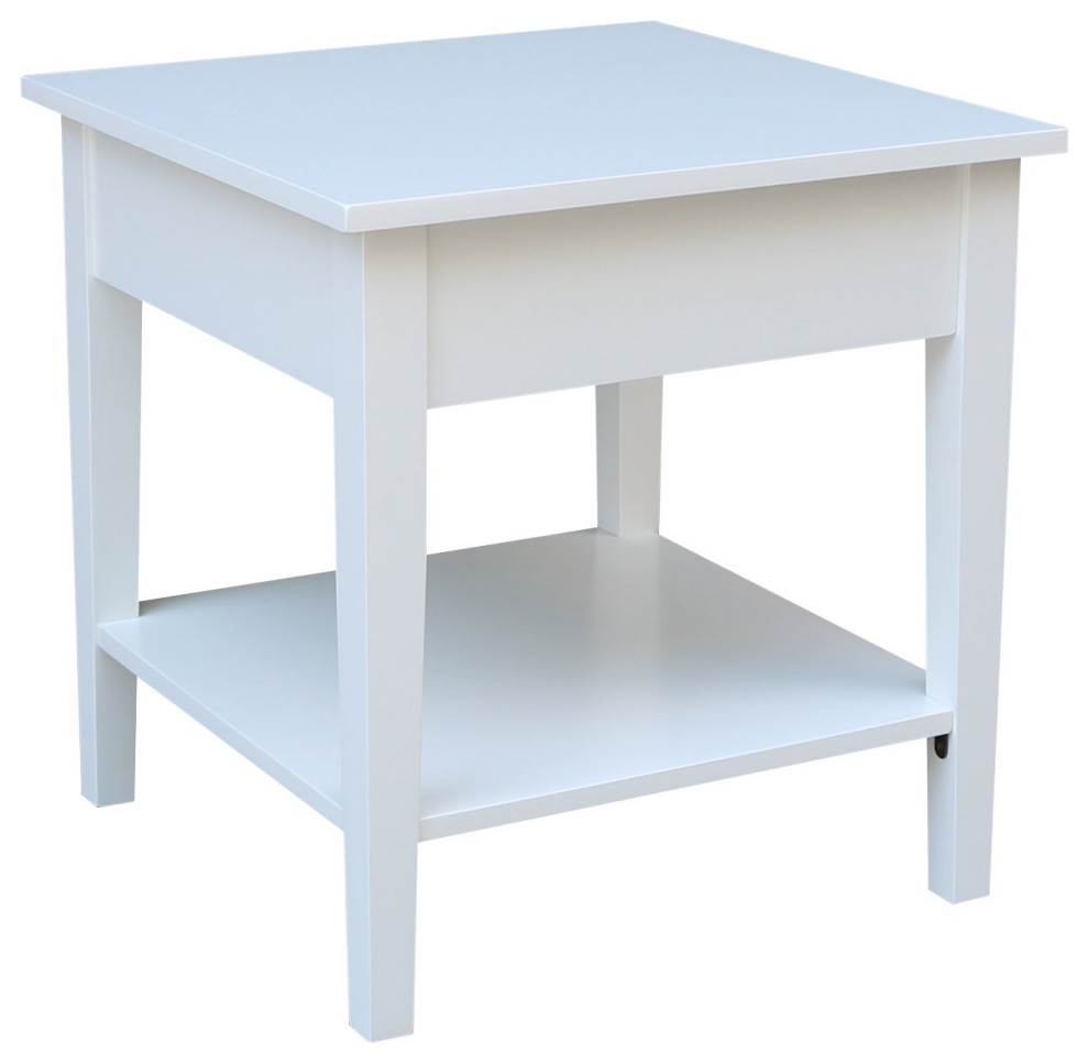 Classic End Table  Hardwood Frame  ampDrawer With Round Knobs   Transitional   Side Tables And End Tables   by Decor Love  Houzz