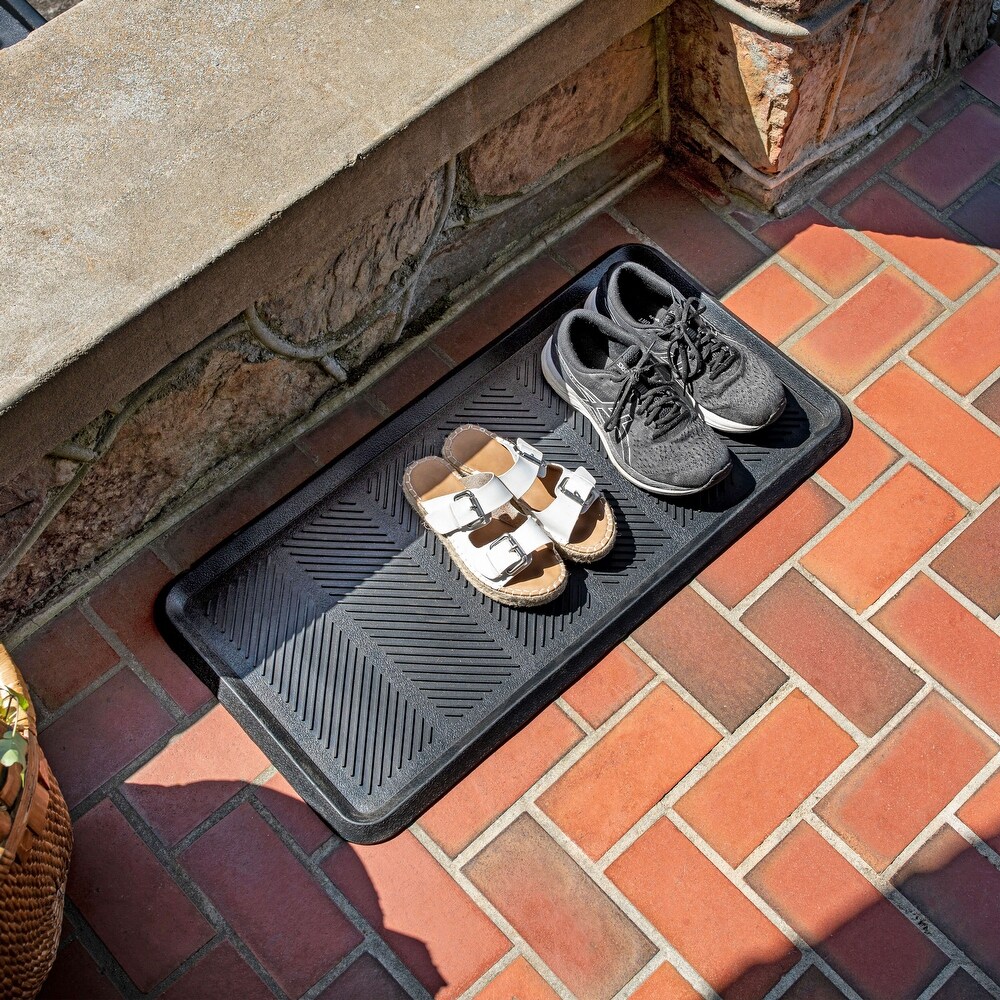 Mohawk Home Black Rubber Boot Tray Utility Mat 1' 4\