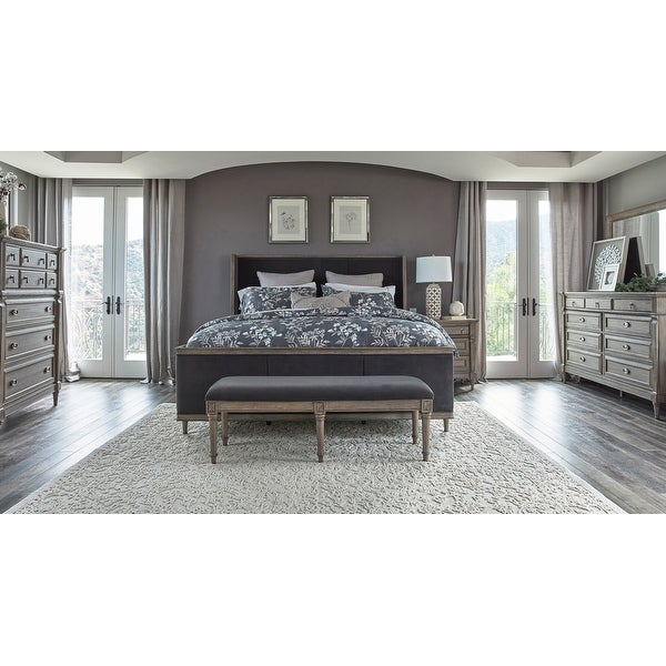 Martinique French Grey 2-piece Bedroom Set with Dresser - - 35047773