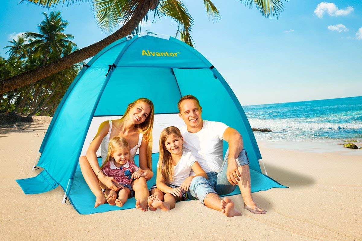 Beach Tents Coolhut Beach Umbrella Outdoor Sun Shelter Cabana Pop-Up UV50+ Sun shade by Alvantor