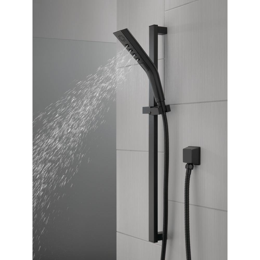 Delta 3-Spray Patterns 1.75 GPM 1.81 in. Wall Mount Handheld Shower Head with H2Okinetic in Matte Black 51799-BL