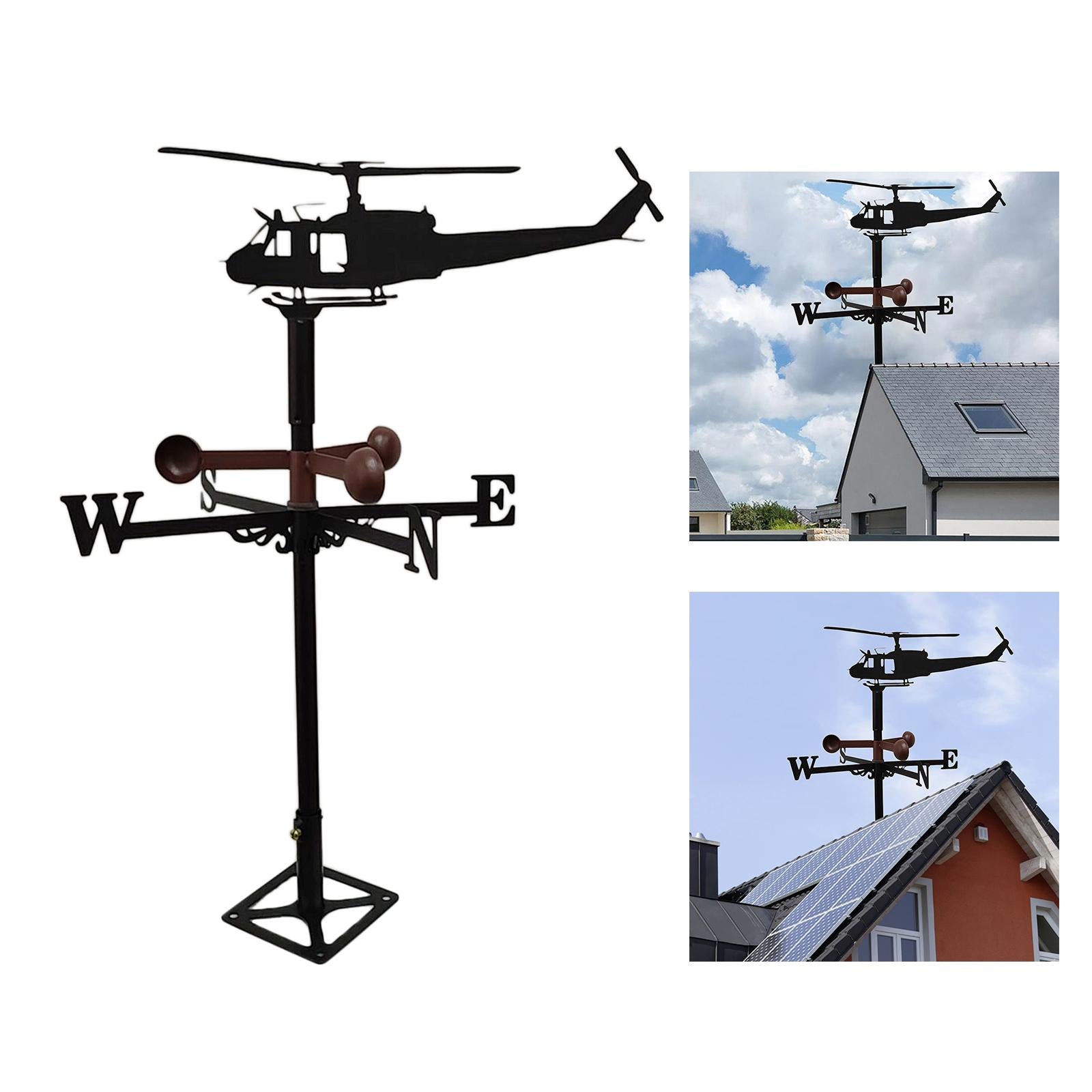 Farmhouse Vane Roof Mount， Wind Direction Indicator Mounted Outdoor Garden Yard Metal Bracket vane Porch Patio Lawn Ornament