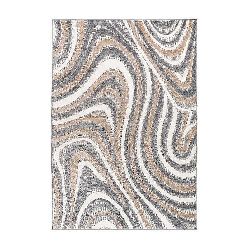 World Rug Gallery Modern Waves Indoor Outdoor Rug