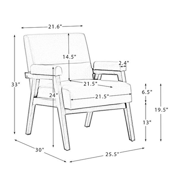 Philipp Mid-century Modern Leather Armchair with Tufted Design by HULALA HOME