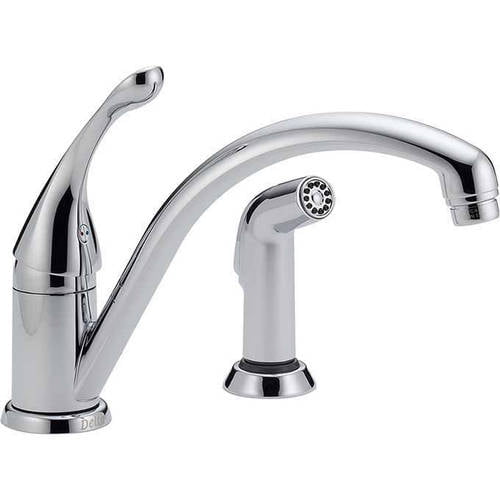 Collins Single Handle Kitchen Faucet with Spray in Chrome 441-DST