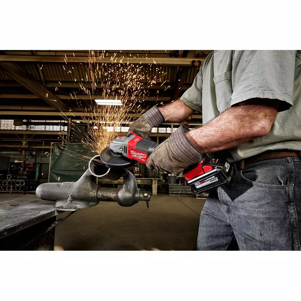 Milwaukee M18 FUEL 18-Volt Lithium-Ion Brushless Cordless 4-1/2 in./6 in. Grinder with Paddle Switch Kit and Two 6.0 Ah Battery and#8211; XDC Depot