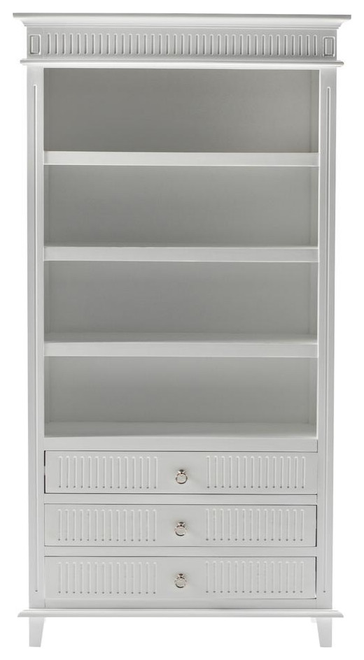 Classic White Bookcase With 3 Drawers  Belen Kox   Contemporary   Bookcases   by BisonOffice  Houzz