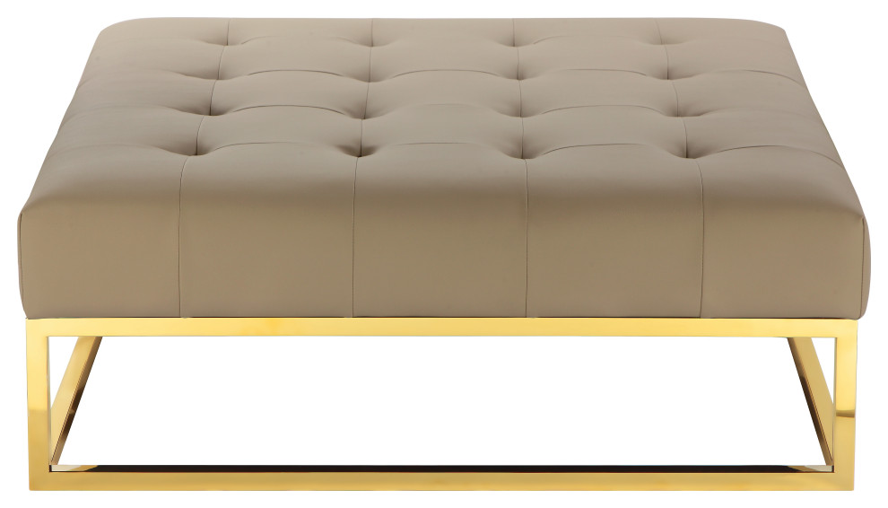 Gold Pippa Ottoman   Contemporary   Footstools And Ottomans   by Pangea Home  Houzz