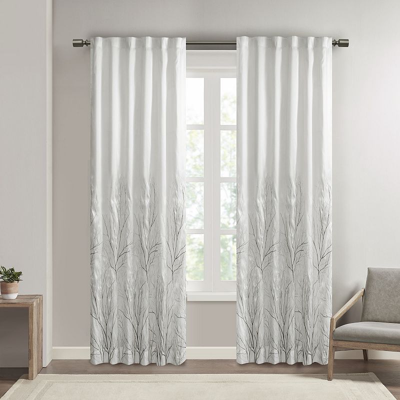 Madison Park 1-Panel Eliza Light Filtering Embroidered Window Curtain