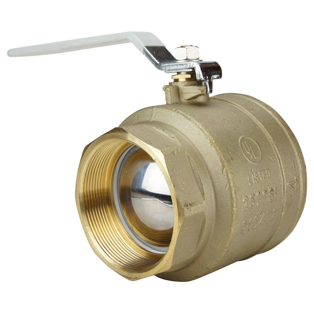 Apollo 4 in. Lead Free Brass FNPT x FNPT Full-Port Ball Valve 94ALF10A01A