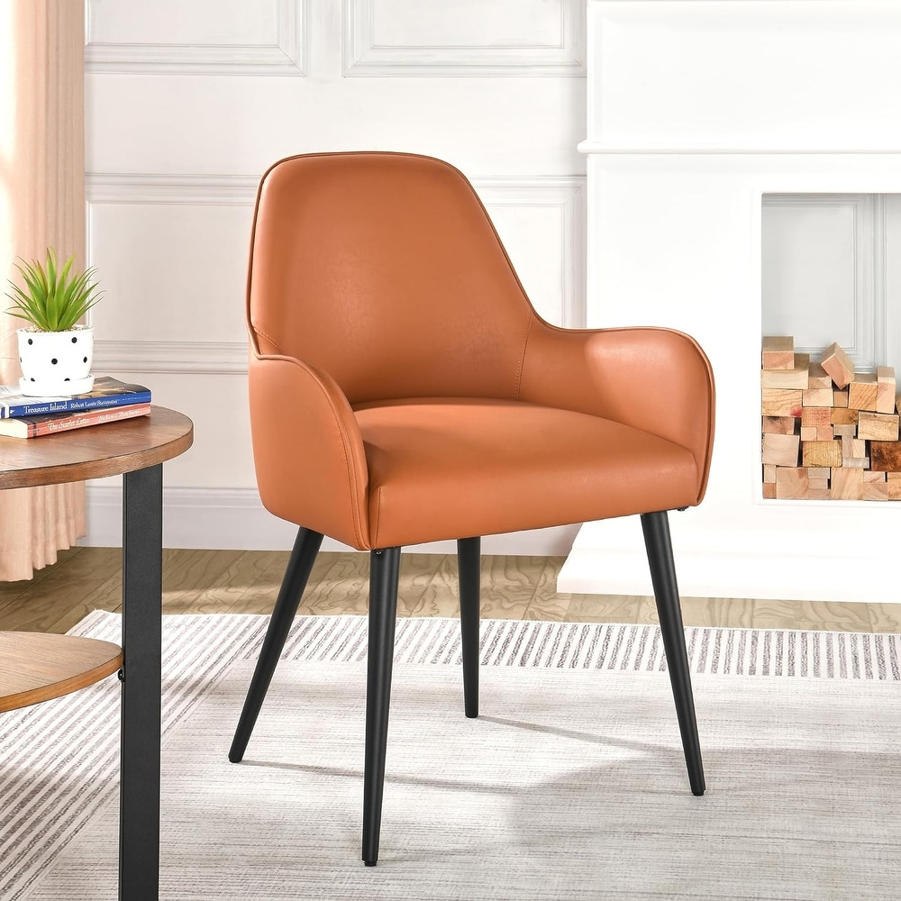 Leather Dining Chair with Arms