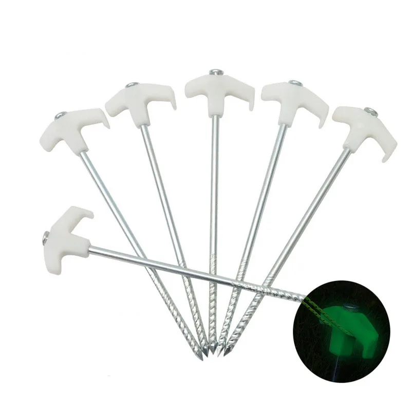 Other Camping   Hiking s outdoor Activities 25cm Tent Stakes Nail Camping Accessories Florescent Tent Pegs for ground