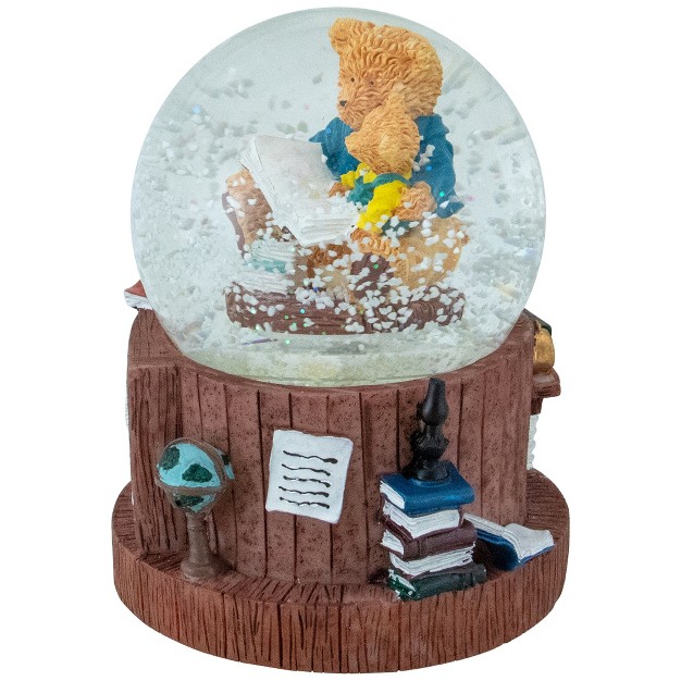 Musical Reading Teddy Bears Snow Globe