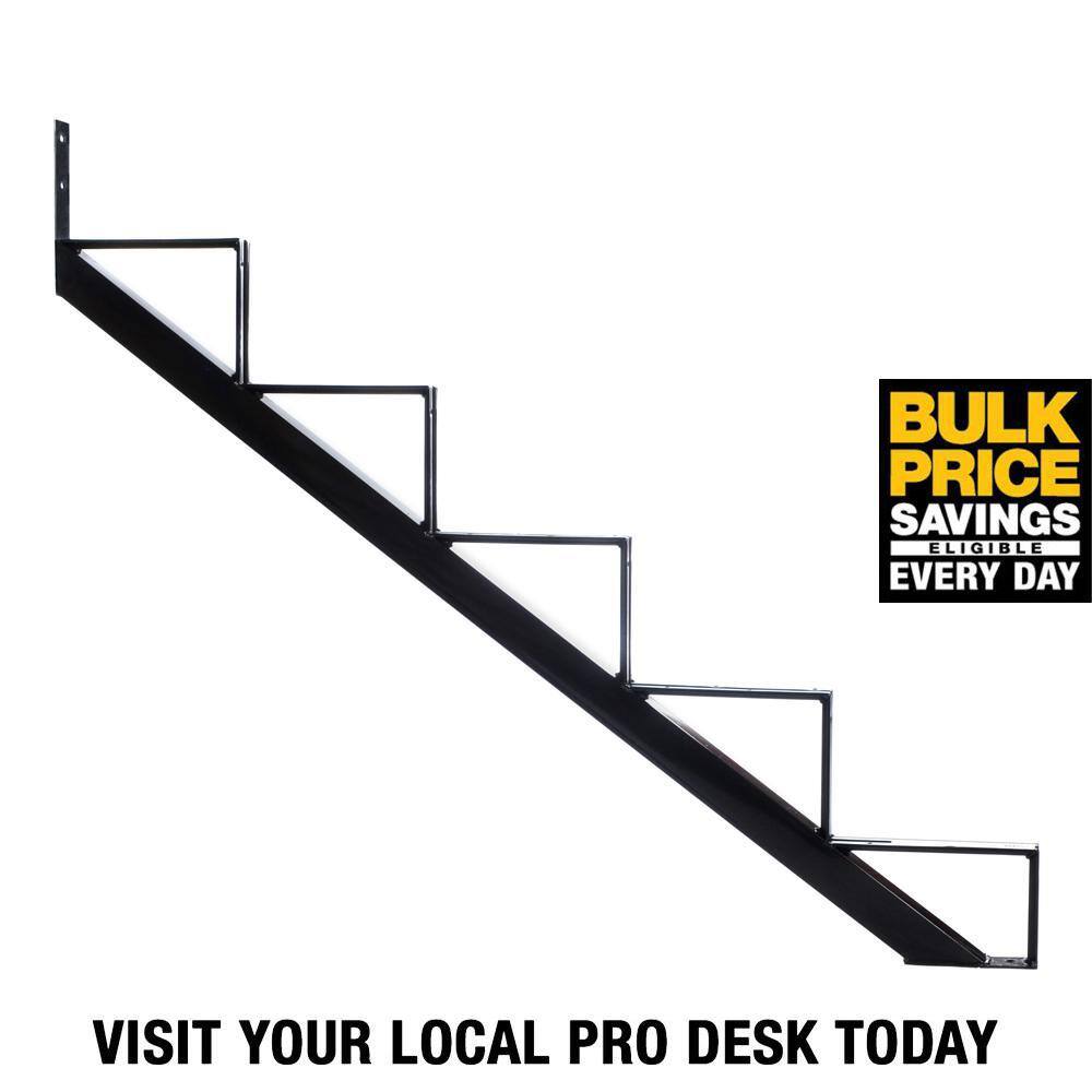 Pylex 5-Steps Steel Stair Stringer black 7-12 in. x 10-14 in. (Includes 1 Stair Riser) 13905