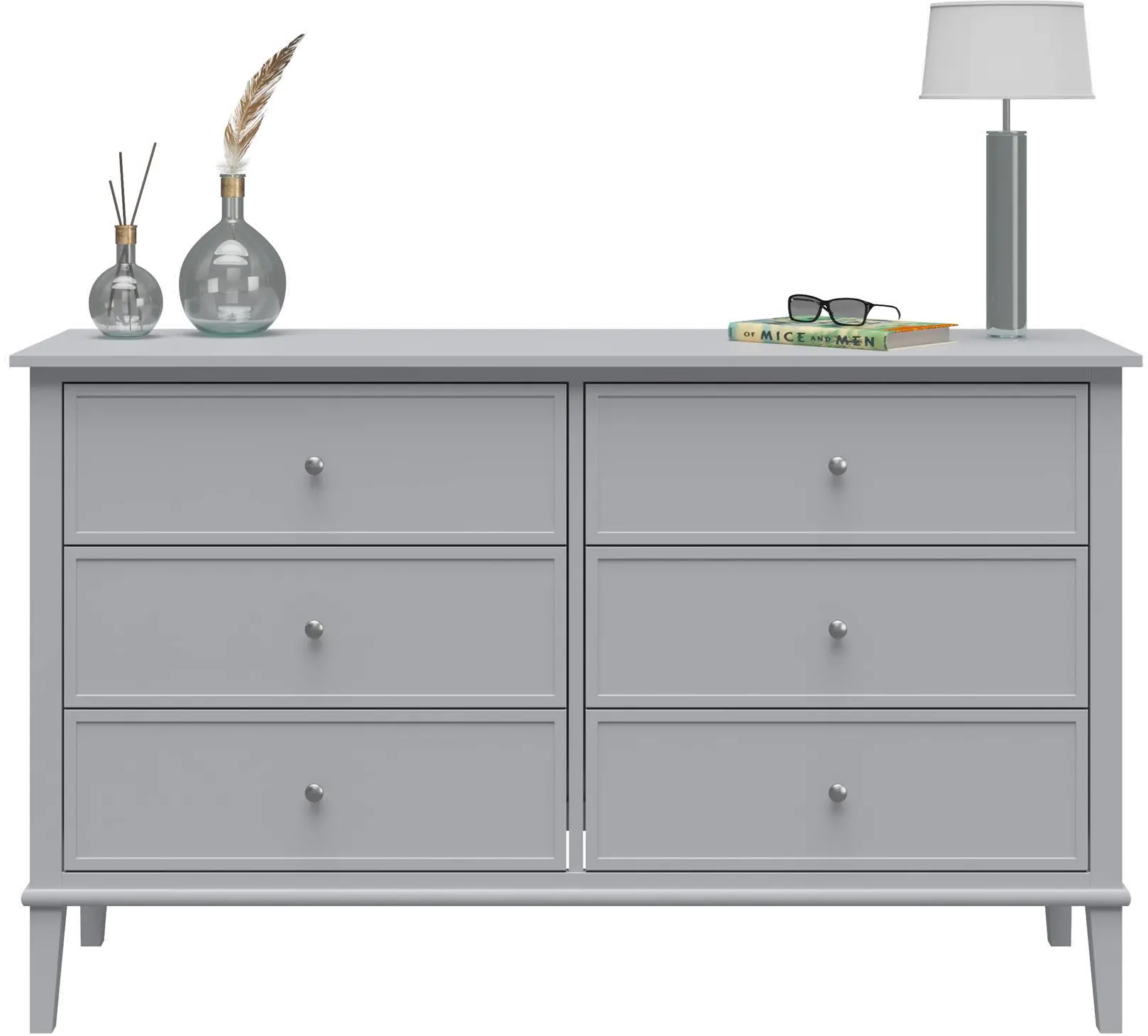 Franklin Transitional Gray 6-Drawer Dresser