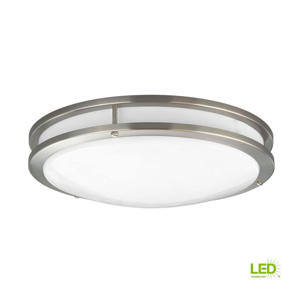 Progress Lighting 14 in. CTC COMM Collection 23 -Watt Brushed Nickel Integrated LED Flush Mount P7253-0930K9