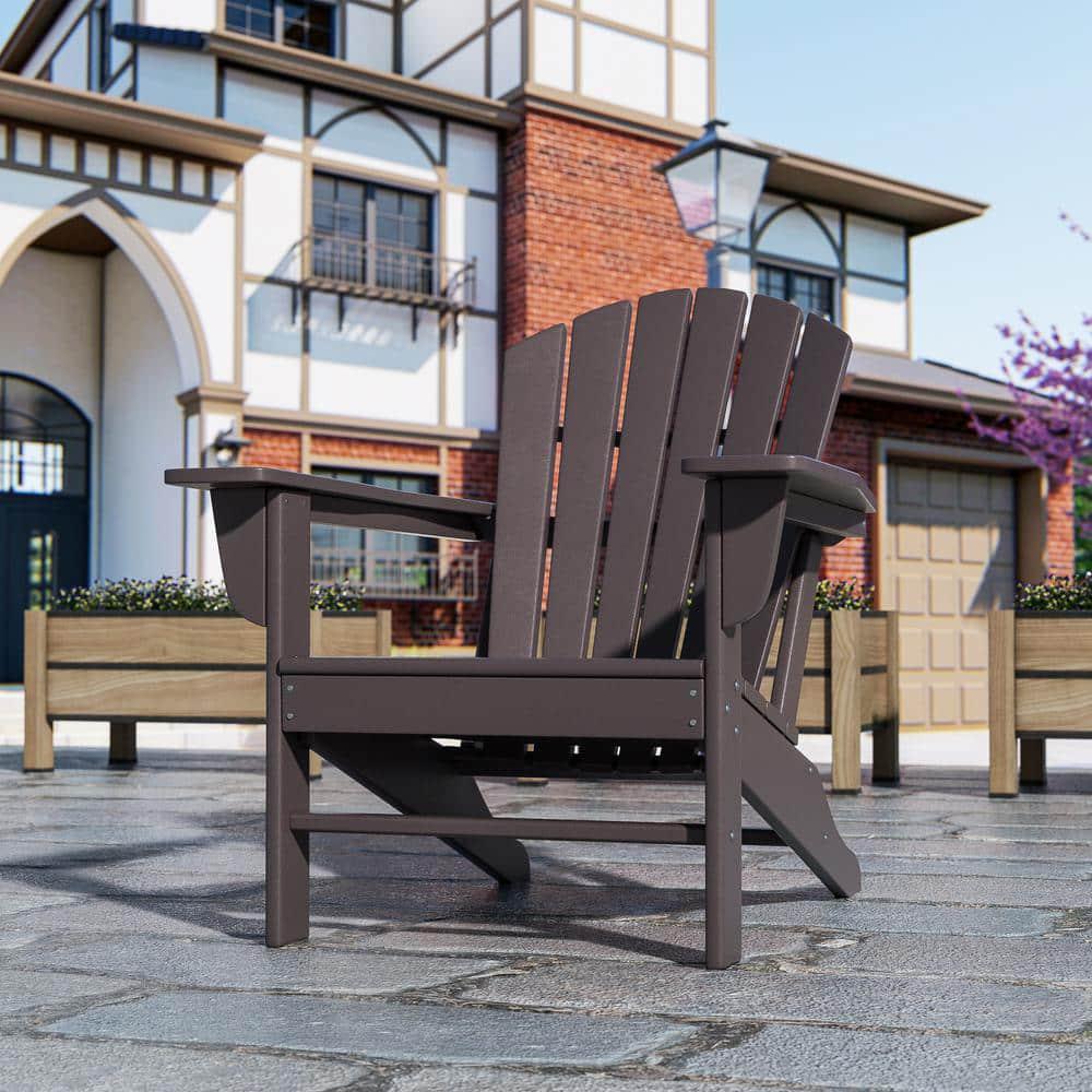 WESTIN OUTDOOR Mason Dark Brown Plastic Outdoor Adirondack Chair