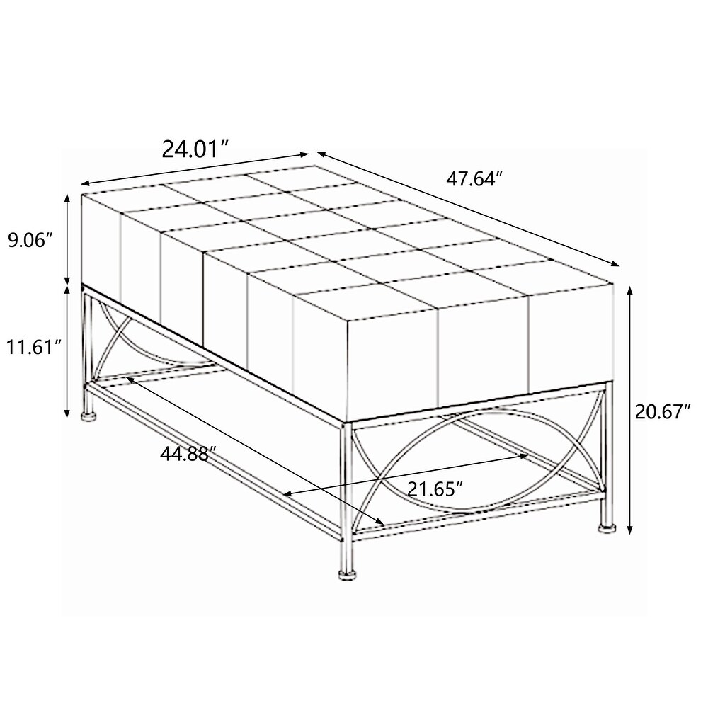 Small Grid Splicing Design Retro Square Coffee Table