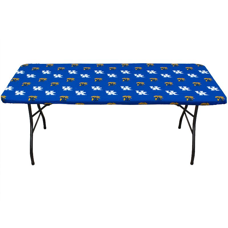 NCAA Kentucky Wildcats Tailgate Fitted Tablecloth， 72 x 30